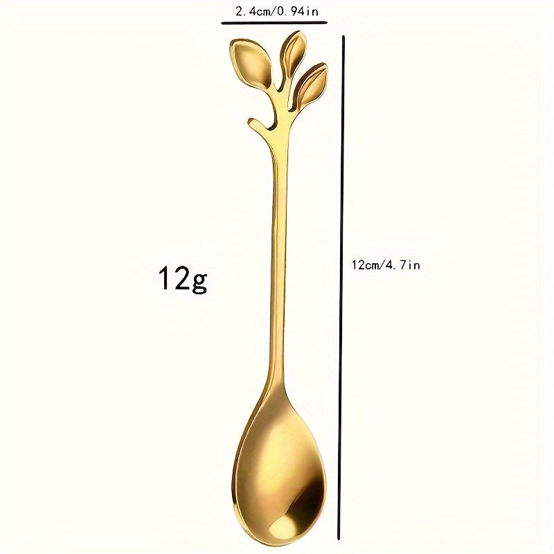 30 piezas, Cucharas de Café de Acero Inoxidable Dorado, Cucharas Creativas, Cucharas para Mezclar Café
