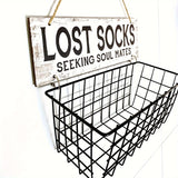1pc Cartel de Lavandería para Calcetines Perdidos y Cesta - Organizador Montado en la Pared para Calcetines Extraviados - Mantén tu Cuarto de Lavado Ordenado y Encuentra Fácilmente tus Calcetines, Organización de Ropa Sucia, Canastas de Lavandería