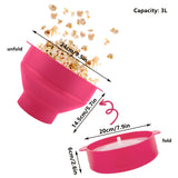 1pc Fabricante de Palomitas de Maíz de Silicona Plegable - Apto para Microondas, Cubo Rojo con Tapa Blanca para Almacenamiento Fácil, Perfecto para Uso Doméstico y Cinematográfico