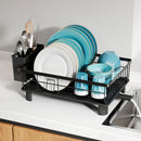 Escurridor de acero inoxidable compacto con estante desmontable para cubiertos y tabla escurridera, práctico organizador multifuncional resistente y duradero, ideal para cocinas pequeñas, accesorio básico imprescindible para el hogar