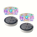 4/6pcs Luces de Hadas LED con Energía Solar, Luces de Cadena con Ganchos para Tapa de Tarro Mason - Ideales para Decoraciones Interiores y Exteriores, Navidad, Fiestas y Ambiente de Fiesta - Batería de Níquel Recargable, No Necesita Control Remoto, Luces