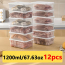 12 Piezas de Bento Box 1200ml, Material PP, Recipiente Hermético Reutilizable para Alimentos Multiusos - Carne, Frutas, Verduras, Organizador de Cocina y Despensa, Apto para Microondas, Contenedores para Viaje y Conservación Fresca