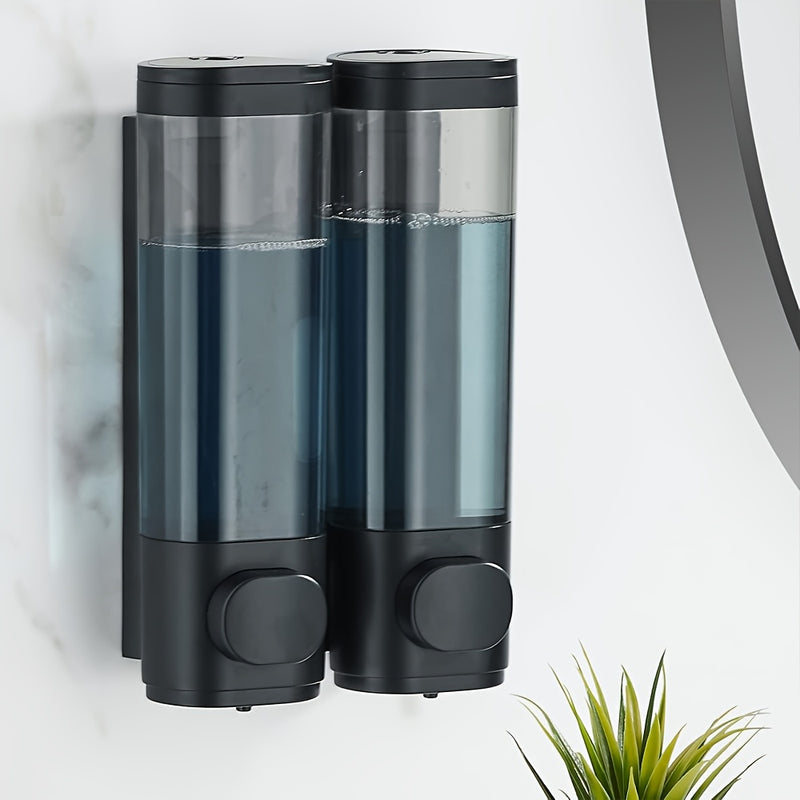 Dispensador de jabón de pared, diseño con cámara transparente de 300ml, accionamiento manual, ideal para baño y ducha, uso en hogares, hoteles, apartamentos y restaurantes
