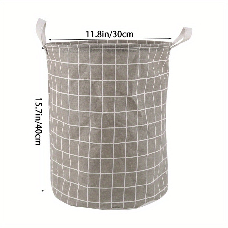 Cesto Redondo Portátil para Ropa, 1 pza Cesto Redondo Portátil para Ropa Sucia, Cesta de Lavandería, Cubo de Almacenamiento