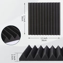 24 piezas de paneles acústicos de espuma negra de alta densidad, 30.48x30.48x2.54 cm, retardantes de llama, absorbentes de sonido, reducen el ruido y se recuperan rápidamente, ideales para decoración de paredes en oficinas en casa, estudios y habitacione