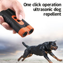 1 unidad de repelente ultrasónico para perros PetSafePro recargable por USB, inhibidor de ladridos de doble núcleo de alta potencia con linterna LED, dispositivo portátil anti-mordeduras para uso exterior