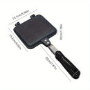 Fabricante de sándwiches portátil antiadherente - Sartén de doble cara para uso interior y exterior, no necesita electricidad, diseño compacto para camping, cocina en casa y pícnic, esenciales para pícnic, cocina versátil, superficie fácil de limpiar