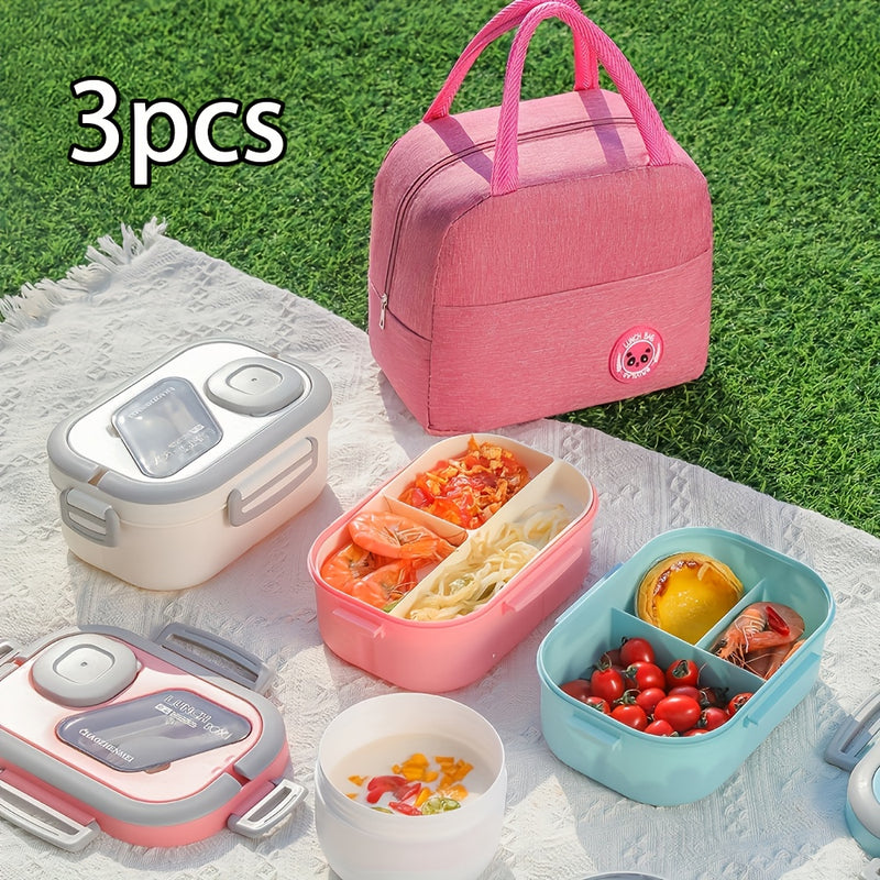 3 piezas/juego, juego de caja de almuerzo, bolsa aislada portátil reutilizable, taza de desayuno, adecuada para oficina, exterior, escuela, picnic, suministros escolares, caja de almuerzo, caja de bento, bolsa de almuerzo