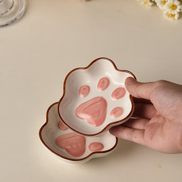 1, 2 o 4 platos para condimentos de cerámica en forma de garra de gato, platillos para salsas, pequeños platos para kétchup, para cocina, restaurante o dormitorio, accesorios de cocina y vajilla