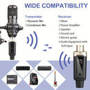 Transmisor y receptor inalámbricos Bomaite para micrófono XLR con enchufe, sistema inalámbrico para micrófono dinámico y condensador, mezclador de audio, sistema PA.