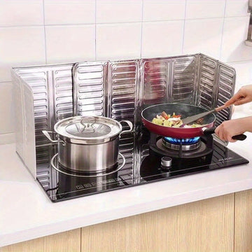 1pc Cubierta de Salpicaduras para Estufa de Aluminio - Protector Resistente al Calor y Aceite, Deflector Anti-Salpicaduras de Grasa, Baffle No Comestible para Estufas de Gas/Eléctricas & Freidoras Profundas, Accesorio Esencial para Prevenir Quemaduras y