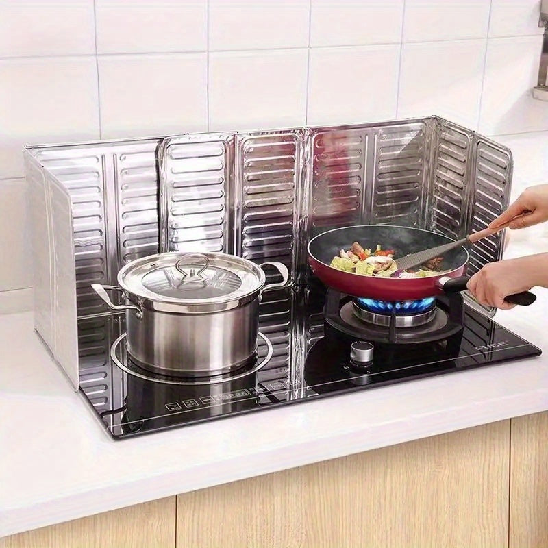 1pc Cubierta de Salpicaduras para Estufa de Aluminio - Protector Resistente al Calor y Aceite, Deflector Anti-Salpicaduras de Grasa, Baffle No Comestible para Estufas de Gas/Eléctricas & Freidoras Profundas, Accesorio Esencial para Prevenir Quemaduras y