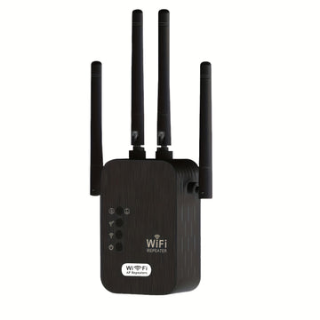 OURLIFE Amplificador y Extensor Wi-Fi, Doble Banda 2.4G/5G con Configuración de Un Toque, Antenas Externas, Extensión WiFi para Hogar/Ocio, Compatible con Smartphones, Tabletas, Portátiles - , Mejora Internet en Casa, Diseño Compacto, Carcasa de Plástico