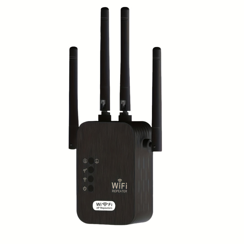 OURLIFE Amplificador y Extensor Wi-Fi, Doble Banda 2.4G/5G con Configuración de Un Toque, Antenas Externas, Extensión WiFi para Hogar/Ocio, Compatible con Smartphones, Tabletas, Portátiles - , Mejora Internet en Casa, Diseño Compacto, Carcasa de Plástico