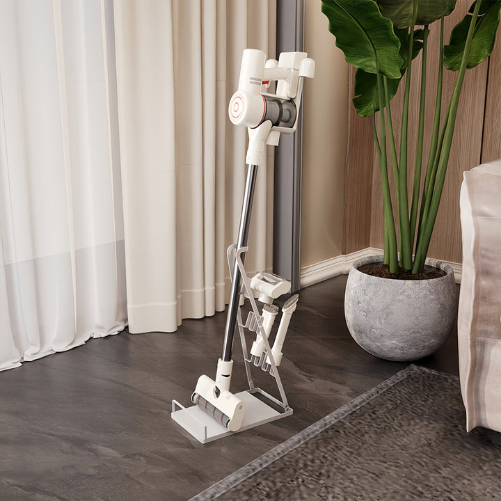 Soporte para aspiradora de metal - Estante de almacenamiento portátil para aspiradoras de palo, estante organizador que ahorra espacio con diseño abierto, ideal para uso en el hogar y la oficina, accesorio para aspiradora.