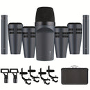 Kit de micrófono de batería G-MARK E608 de 7 piezas con cymbal dinámico, batería de bajo y snare para conjuntos de batería, DJ, instrumentos de escenario y grabación en vivo, material ABS, conexión XLR, no requiere batería.