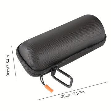 Estuche para altavoz Flip 3/4/5/6, resistente al agua, de EVA, portátil, con cierre de cremallera seguro y asa, imitación cuero, fácil de limpiar, negro (solo estuche)