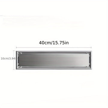 Desagüe de piso de acero inoxidable invisible - Resiste olores, desagüe rectangular de ducha con superficie lisa, ideal para suelos de baño y ducha, desagüe de ducha, accesorio de baño moderno, característica duradera de baño.