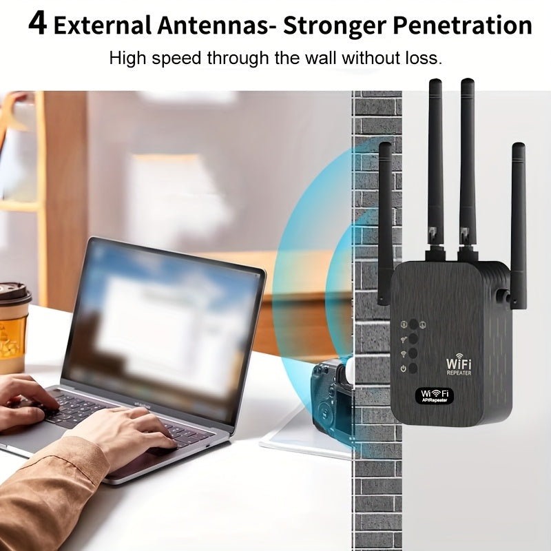 Amplificador de Señal WiFi para Hogar, Extensor WiFi con Alcance Largo hasta 12880 Pies Cuadrados y 105 Dispositivos, Repetidor WiFi con Puerto Ethernet, Amplificador de Internet