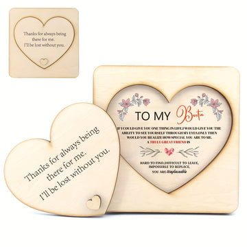 Juego de 2 Piezas de Decoración de Escritorio de Madera - Regalo Perfecto para Mejores Amigos, Cumpleaños y Aniversario de Amistad - Adorno Versátil para el Hogar y la Oficina