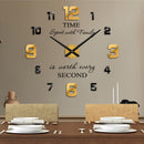 Reloj de pared silencioso de acrílico, decoración de pared sin marco 3D - Redondo, kit de reloj de bricolaje, forma de corona arqueada, para sala de estar, comedor, dormitorio, oficina, funciona con pilas AA (pilas no incluidas)