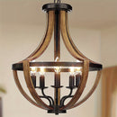 Lámpara colgante rústica de granja, Altura ajustable, Kit de 5 luces, Base E14, Lámpara de estilo campestre moderno para cocina, comedor, sala de estar