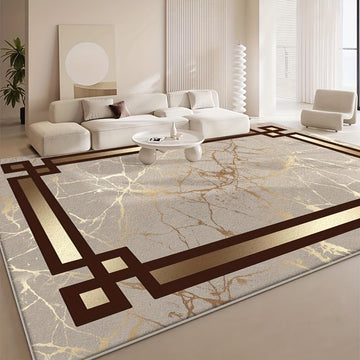1 alfombrilla de terciopelo a rayas moderna - 850 g/m², poliéster, lavable en máquina, antideslizante, ligera, tejida plana, rectangular para dormitorio, oficina, habitación - Disponibles en varias tamaños, decoración moderna de sala de estar | Alfombril