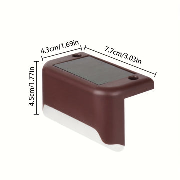12pcs Luces Solares de Esquina para Exteriores, Encendido/Apagado Automático y Resistentes al Clima, Luces Plásticas para Barandillas de Escaleras sin Necesidad de Cableado, Iluminación Solar para Caminos, Moderna e Eficiente en Energía, Seguridad para C