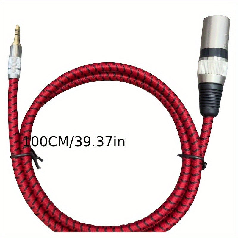Cable de audio masculino XLR 3,5 mm de alta calidad, adecuado para teléfonos inteligentes, computadoras, tarjetas de sonido, micrófonos y altavoces - Diseño redondo duradero con conector de tablero suave