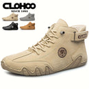 Botas de media pantorrilla con suela de goma CLOHOO - Botas ligeras y elegantes para hombres, cómodas y versátiles, botas casuales con suela de goma | Botas casuales elegantes | Botas con suela de goma