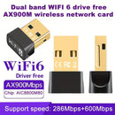 Tarjeta de Red Inalámbrica USB WIFI6 Dual-Band 2.4G/5G con Antena Integrada de Ganancia 2dBi, Compatible con Windows 7/10/11, Receptor WiFi y Transmisión AP Hotspot