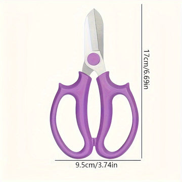 1pc Tijeras de jardín de acero inoxidable de estilo clásico, cuchilla ancha, manual, sin necesidad de energía, para arreglos florales y poda - Herramienta de jardinería para el hogar