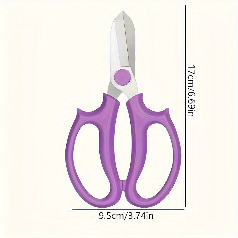 1pc Tijeras de jardín de acero inoxidable de estilo clásico, cuchilla ancha, manual, sin necesidad de energía, para arreglos florales y poda - Herramienta de jardinería para el hogar