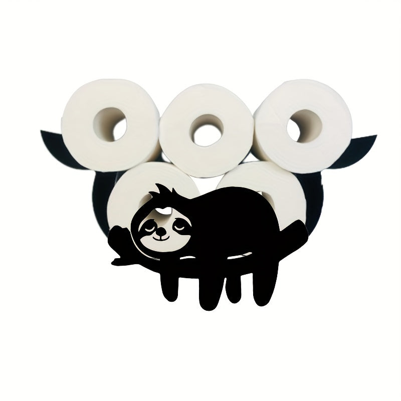 1pc Porta Papel Higiénico Divertido de Perezoso - Soporte Autoadhesivo para Baño y Cocina, Decorativo con Diseño de Perezoso en Hierro Antioxidante y Recubrimiento en Polvo, Construcción Duradera para el Hogar