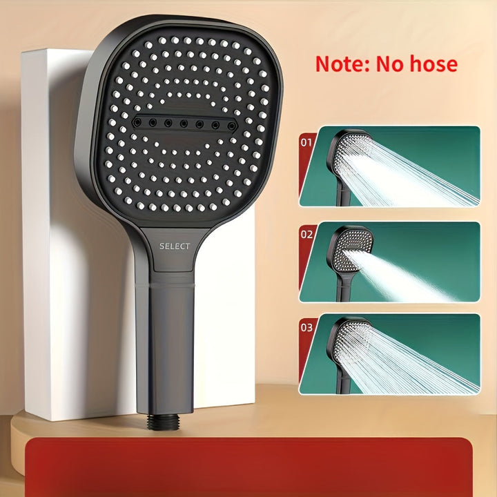 Cabezal de ducha de mano cuadrado de alta presión con filtro - Para montar en la pared, sin necesidad de electricidad, ideal para accesorios de baño, rociado de masaje para una mejor experiencia de ducha