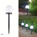 Focos solares blancos esféricos - 3/6 piezas, iluminación redonda para jardín y caminería, bajo voltaje, acabado barnizado, material plástico, ideal para decoración de patio y jardín, iluminación exterior | Diseño esférico elegante | Iluminación energéti
