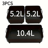 3 piezas de revestimientos antiadherentes de silicona para freidora de aire, compatibles con AF500UK, fáciles de limpiar, reutilizables, aptos para alimentos, utensilios de cocina.