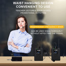 Micrófono inalámbrico profesional con collar de solapa, ajustable, recargable por USB, batería de litio de 800 mAh, conector de 6,35 mm para karaoke, canto, juegos, videoconferencias y transmisión en vivo.