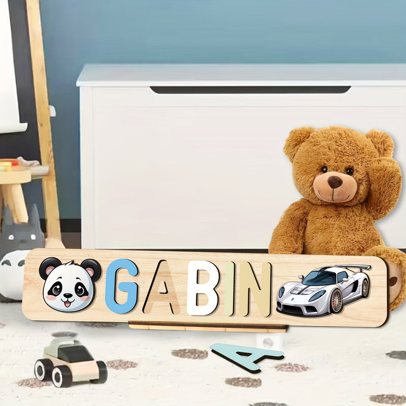 Juguete de rompecabezas de madera personalizado, 4 opciones de diseño, amarillo, no necesita energía, almacenamiento y transporte de arte, perfecto para aprender y familia, ideal para regalos de Navidad y Halloween