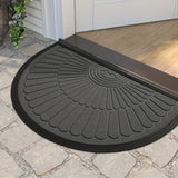 Tapete de entrada resistente, 1 pieza, semicircular, para interior y exterior, alfombra de bienvenida, duradera, perfil bajo, ideal para entrada, patio, garaje y áreas de mucho tráfico, decoración navideña, regalo de Navidad