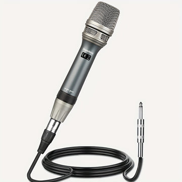 Micrófono vocal dinámico DEPUSHENG C90, profesional de bobina móvil unidireccional, cable de audio XLR, patrón de polaridad cardioides, con función silenciosa, conector de 6,35 mm, para karaoke, videojuegos, videoconferencias, transmisión, grabación