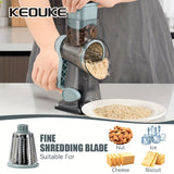 KEOUKE Rallador multiusos para queso y verduras con recipiente - Plástico duradero, superficie de rallado afilada, ideal para uso en cocina, ralla el queso perfectamente para desayuno, brunch y más.