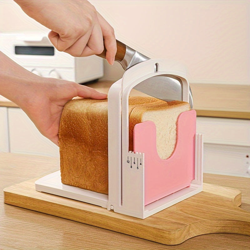 1 pieza de cuchillo de pan creativo con diseño rosa y blanco - Fácil de usar, no necesita electricidad, perfecto para hornear en casa y hacer sandwiches, accesorio de hornear | Herramienta de cocina moderna | Cuchillo de pan duradero, máquina de cuchillo