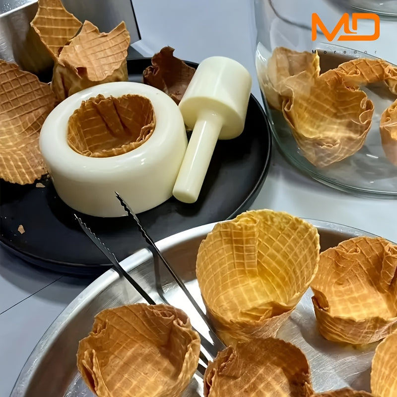 Kit para Hacer Conos de Helado, Molde DIY para Conos de Waffle, Plástico ABS Libre de Plomo, Molde para Hornillos y Rollos de Crema Crocante, Accesorio de Cocina para Hornear