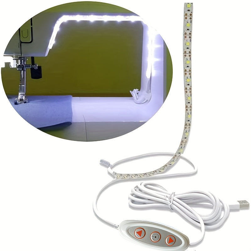 Una luz flexible para máquina de coser de 30 cm/50 cm (con brillo ajustable), tira de luz LED para coser, alimentada por USB de 5 V CC, adecuada para todas las máquinas de coser.