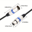 Cable de micrófono XLR macho a hembra de alta calidad I-ZCLIVE – Cable de audio balanceado de 3 pines para KTV, sistemas de sonido, preamplificadores y estaciones de radio, diseño plano duradero con conectores metálicos