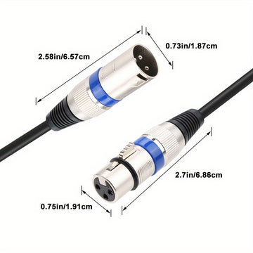 Cable de micrófono XLR macho a hembra de alta calidad I-ZCLIVE – Cable de audio balanceado de 3 pines para KTV, sistemas de sonido, preamplificadores y estaciones de radio, diseño plano duradero con conectores metálicos