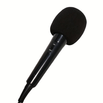 Micrófono de mano negro con cable y cubierta de espuma - Micrófono dinámico cardioide para karaoke, canto y oratoria | Ideal para entretenimiento en casa y uso profesional, micrófono de karaoke | Grado profesional | Micrófono duradero