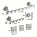 Juego de accesorios para baño, 6 piezas, barra para toallas y soportes, montaje en pared, acero inoxidable, color negro mate, 16 pulgadas