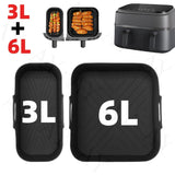 2 piezas de bandejas de silicona para horno de aire frito reutilizables para Philips NA350-3000, con superficie antiadherente, fáciles de limpiar en freidoras, hornos y microondas, material de contacto con alimentos, accesorio para freidoras.